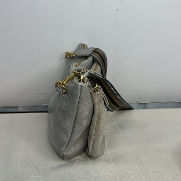 Anthropologie grey/ silver Leather Crossbody Bag - with Free wallet. - Picture 4 of 15